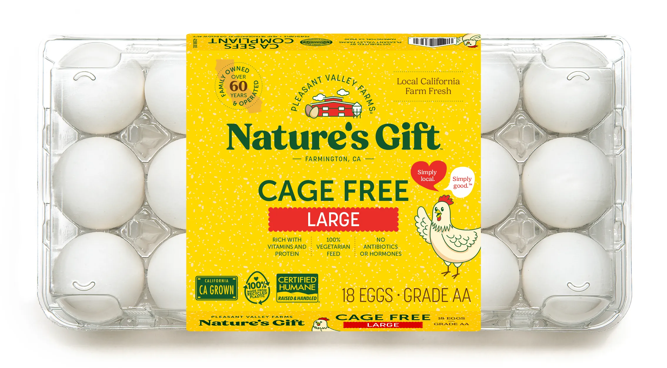 Nature's Gift cage free large 18 packs of eggs