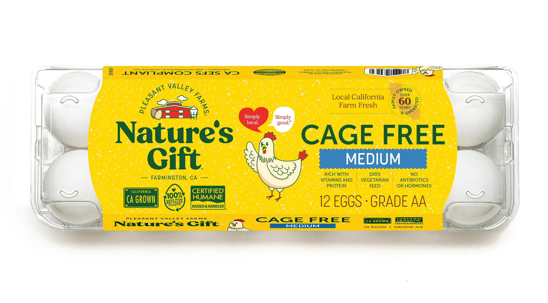 Nature's Gift cage free medium 12 packs of eggs